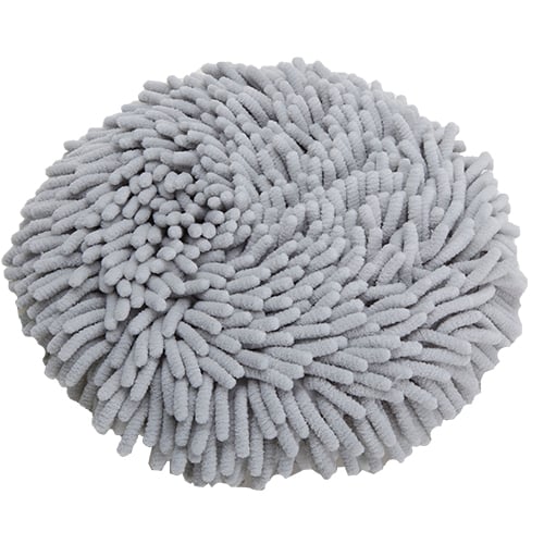 9" Round Shape Microfiber Chenille Wash Mop Pad, Grey (3pcs/pk)